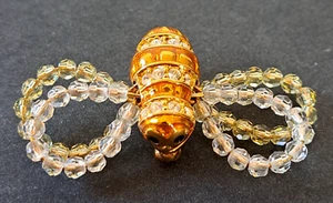Swarovski Crystal Gold Plated BEE Brooch Pin SIGNED Swan - Picture 1 of 11