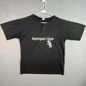 Vintage 90s Wilson Chicago White Sox Supersport Cards T Shirt Adult Large Black - Picture 1 of 8