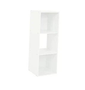 Eleanor Executive Desk, Wood-Grain Office Desk with Hutch, Modern 3-Cube White - Picture 1 of 6