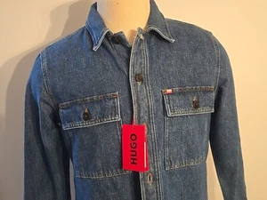 HUGO BOSS Esinem Red Tag NEW MEN'S Logo Pockets DENIM Jacket SIZE S - Picture 1 of 20