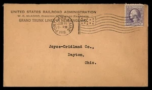 Mayfairstamps US 1919 US Railroad Admin to Dayton OH Flag Cancel Cover aas_62103 - Picture 1 of 2
