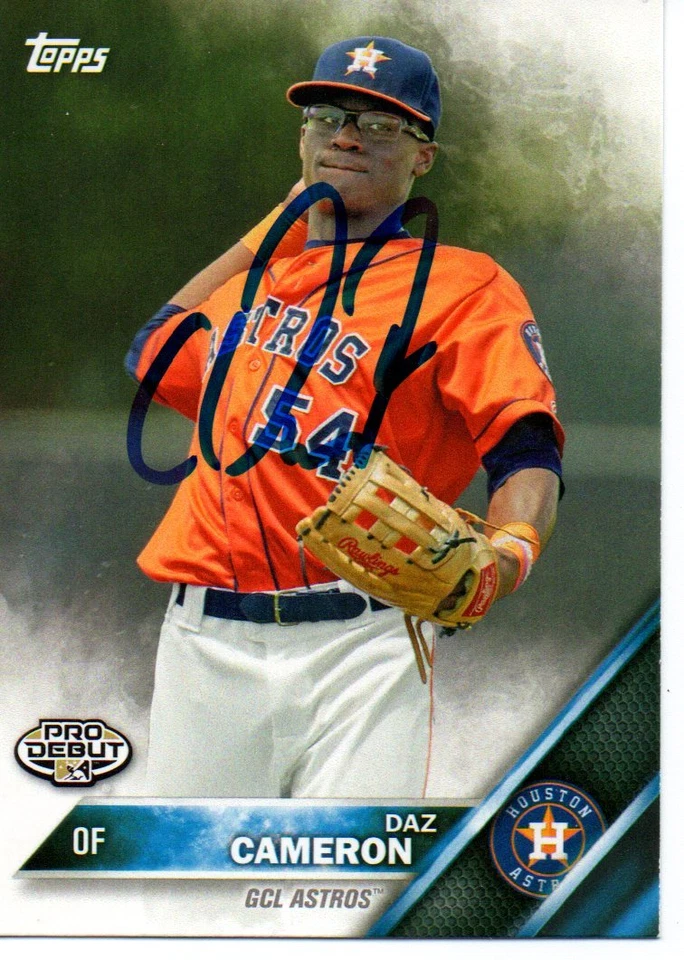 Daz Cameron Houston Astros 2016 Topps Pro Debut Signed Card - Image 1 of 1