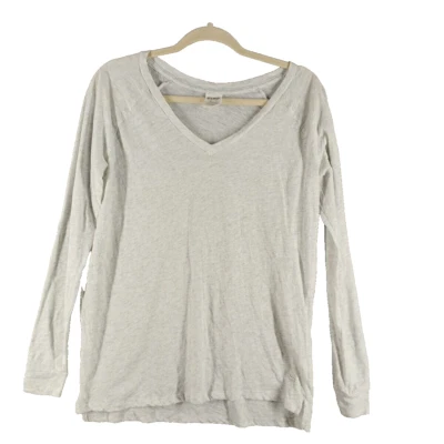 VS PINK Women's Long Sleeve V-Neck T-Shirt Solid Gray Size XS - Image 1 of 4