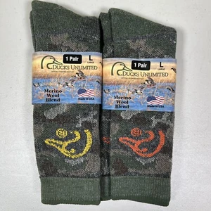 Ducks Unlimited Merino Wool Blend Socks, Men’s Large, 2 Pair, Slightly Irregular - Picture 1 of 5