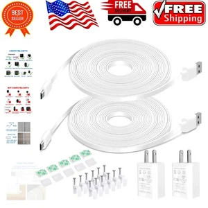 20FT Power Cord & Adapter - Compatible with Wyze Cam, Blink, Arlo Security - Picture 1 of 11