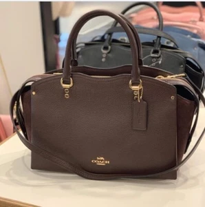 Neu mit Etikett Coach 40862 Drew Leder Wildleder Detail Umhängetasche Crossbody Schultertasche Ochsenblut - Bild 1 von 8