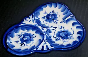 Gzhel Gewürzbasis für Salz Pfeffer Senf (nur Basis) blau & weiß Russland - Bild 1 von 4
