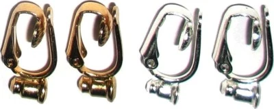 Ohrring / Ohrstecker Umwandler / Adapter zum Ohr-Clip silber- und goldfarben - Bild 1 von 4