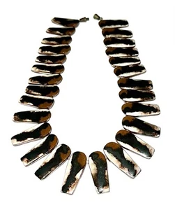 Collar Gargantilla Vintage Años 60 MCM Brondsted Dinamarca Reversible Cerámica Esmaltada - Imagen 1 de 5