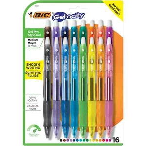 Bic Gel-ocity Original Retractable Gel Pen Medium 0.7 mm Smooth Writing 16 Count - Picture 1 of 6