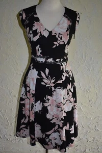 Vestido de Ballet Karl Lagerfeld París con patrón floral negro y rosa talla 2 nuevo con etiquetas - Imagen 1 de 24