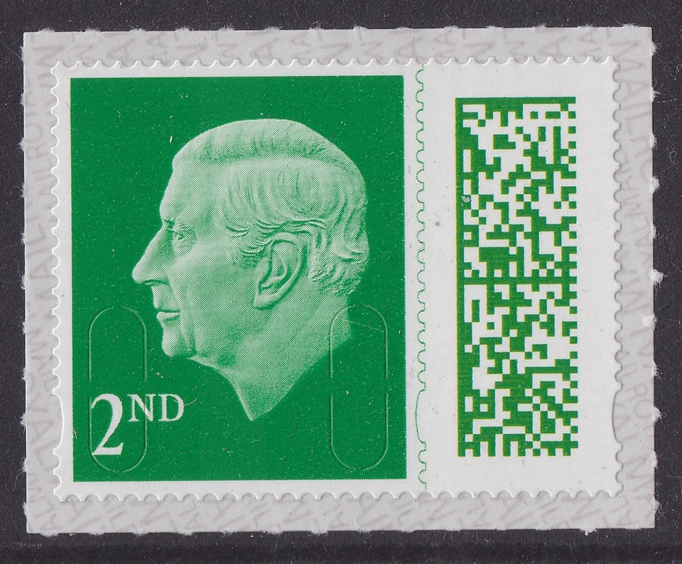 GB King Charles III Definitive Holly Green 2nd M23L single MNH 2023 - Image 1 of 1