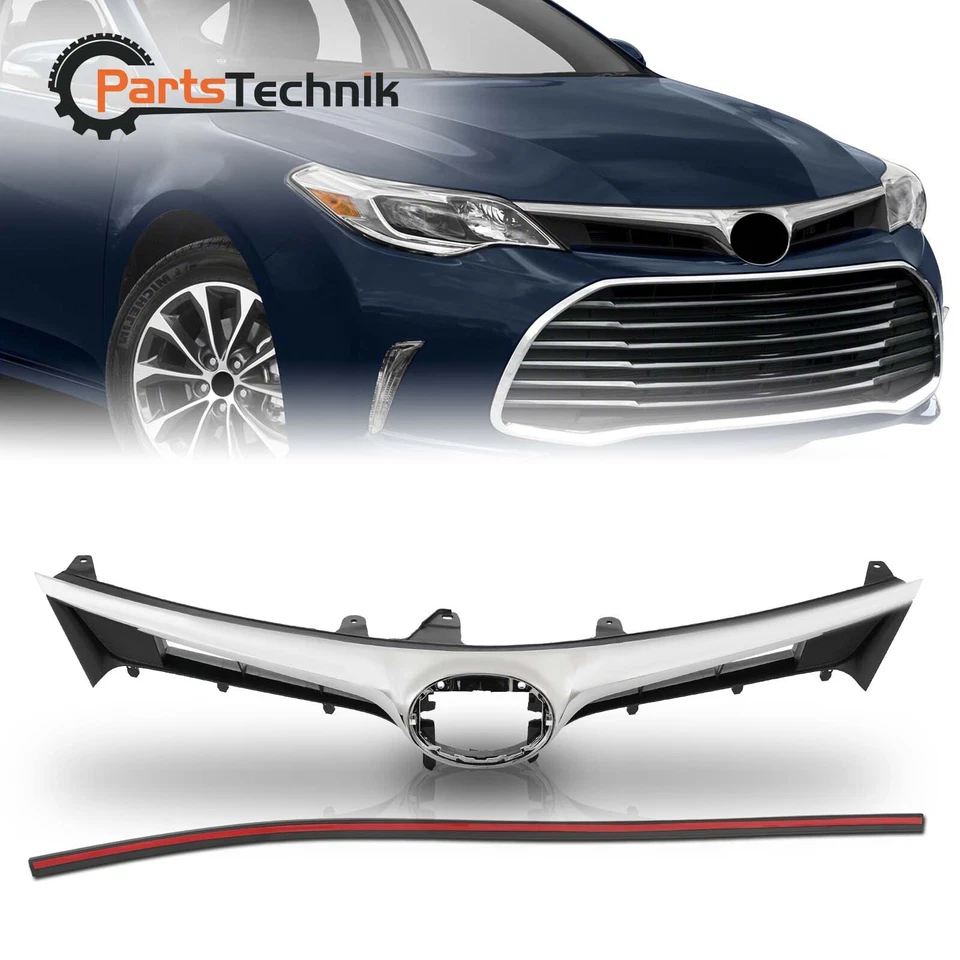 Fit For 2016 2017 2018 Toyota Avalon Front Bumper Upper Grille Chrome Foto 1 de 4