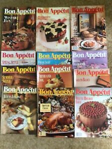 Vintage Lot Bon Appetit Magazine Cookbook Full Year 1990 w/ Collector's Index