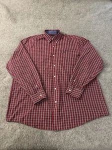 Herren Chaps Ralph Lauren XLT Shirt rot kariert langärmelig Knopf unten - Bild 1 von 12