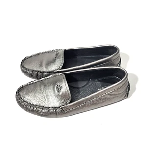 Coach Women Silver Driver Loafers Gray Metallic 7.5 B - Picture 1 of 11
