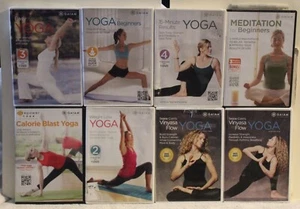 8 Gaiam workout DVD lot Rodney Yee Seane Corn Yoga for beginners flow meditation - Imagen 1 de 9