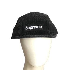 SUPREME- Black Corduroy Cap, One Size - Picture 1 of 4
