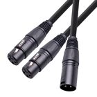 3 Pin Xlr Male To Dual Female Mic Cable For Mixers Amplifiers And Equalizers