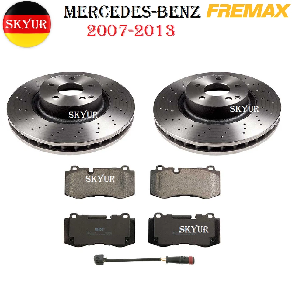 Rotores delanteros con juego de pastillas de freno y sensor para vehículos Mercedes-Benz 07-13 FREMAX. Foto 1 de 4