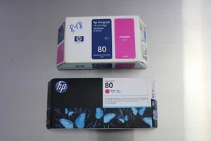 AUTHENTIQUE HP #80 MAGENTA tête d'impression/nettoyeur + cartouche d'encre SCELLÉE (expirée) - Photo 1/6