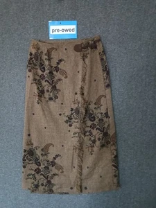 Falda envolvente Northcrest talla 4 marrón cachemira borde flecos poliéster - Imagen 1 de 9