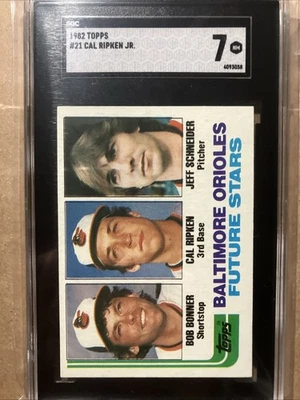 1982 TOPPS BASEBALL #21⚾️⚾️⭐️ CAL RIPKEN JR ROOKIE⭐️ HOF SGC 7 - Image 1 of 4