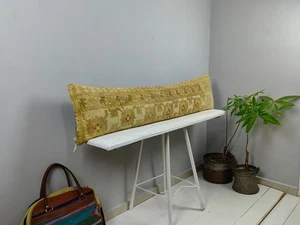 Long Lumbar Pillow Turkish Rug Pillow Decorative Bed Pillow Body Pillow Bench P - Picture 1 of 10