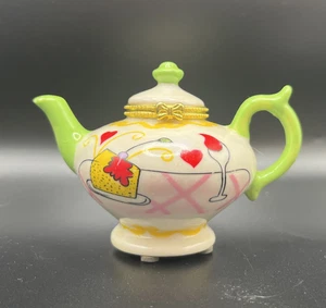 Caja de baratija con bisagras de porcelana colorida para tetera - Imagen 1 de 8