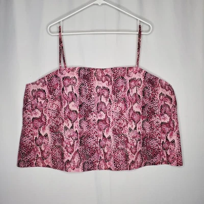 Cami corta Ashley Stewart de colección para mujer 26 rosa algodón piel de serpiente animal años 90 grunge Foto 1 de 4