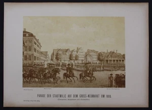 1870 - Hamburg Großneumarkt Militaria Lithograph - Picture 1 of 1