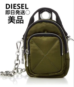 Diesel Women Mini Shoulder Mobile Pouch Khaki Almost unused 18x13.5cm Luxury LTD - Picture 1 of 8