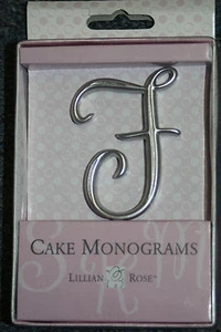 Letter F Silver 2 1/2" Monogram 25th Anniversary Wedding Cake Topper Pick - Picture 1 of 1