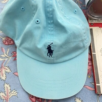 VTG POLO Ralph Lauren Hat Adult Blue Strapback Cap Embroidered Sm Pony Logo - Image 1 of 4