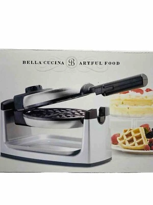 BELLA CUCINA 旋转比利时华夫饼制造商/可调节温度控制/非贴纸 全新 — 第 1/4 张图片