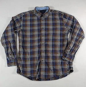 Camisa para hombre Tommy Hilfiger con botones talla L manga larga a cuadros marrón - Imagen 1 de 10