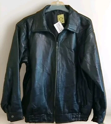 Nuevo con etiquetas Abrigo de invierno pesado de cuero inglés 100 % negro genuino para hombre M  Foto 1 de 4