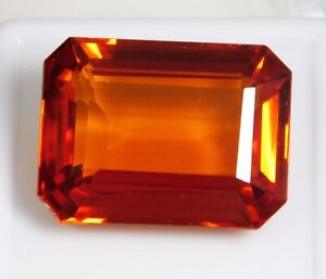 Mexican Fire Opal Red Orange Heated Loose Gemstone Emerald 33.10 Cts Certified