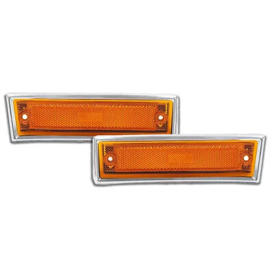 Pair Side Marker Lights For Chevy GMC Pickup Truck 1981-1991 C10 C20 C30 Amber - Image 1 of 4