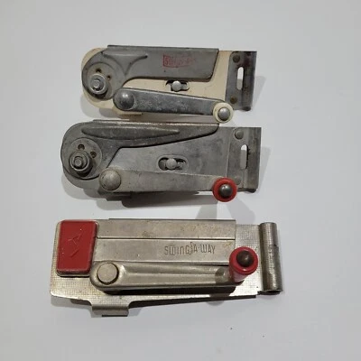 Vintage Swing-A-Way Manual Wall Mount Can Opener Lot of 3, 2 Red Handles 1 White - Image 1 of 3