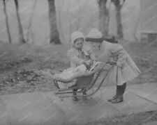 Girls Play Dolls Antique Baby Carriage 8x10 Reprint Of Old Photo