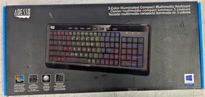 Adesso AKB-120EB 3-Color Illuminated Compact Multimedia Keyboard - Picture 1 of 1