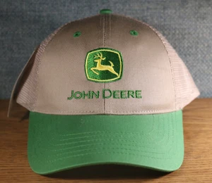 John Deere Baseballmütze hellbraunes Netz Truckerkappe Druckknopflasche Etikett Sunsouth Dothan AL - Bild 1 von 6