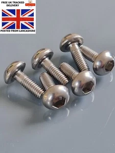 Honda disc bolts screws M6 x 17mm bright A2 Stainless steel x 6 - Picture 1 of 12