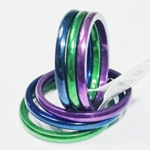 Anillos de mujer 36 piezas de acero inoxidable con arco interior de 2 mm colores verde azul y púrpura - Imagen 1 de 6