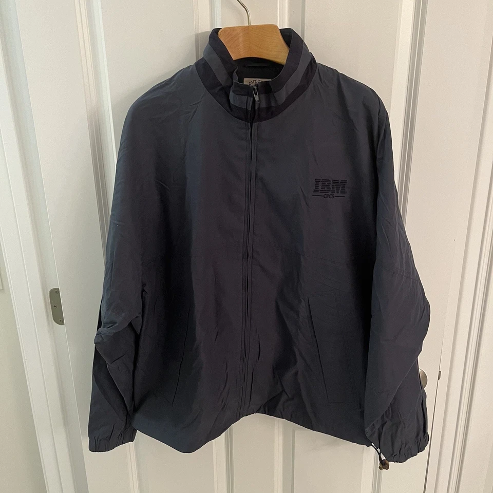 Chaqueta cortavientos IBM CPCS vintage para hombre extra grande XL desarrollador informático verde Foto 1 de 4