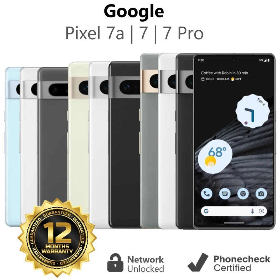 Google Pixel 7 | 7a | 7 Pro 128GB | 256GB - Unlocked T-Mobile AT&T - Very Good - Image 1 of 1