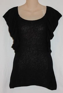 Tabitha Anthropologie Black Ruffle Sleeve Sweater Size Small - Picture 1 of 3