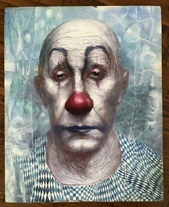 George Russin Signierte Maltafel Clown Original Erinnerungen - Bild 1 von 9