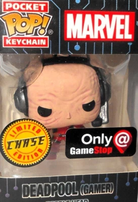 Funko Pocket Pop DEADPOOL GAMER X-MEN Gamestop exclusive CHASE Unmasked keychain - Image 1 of 3